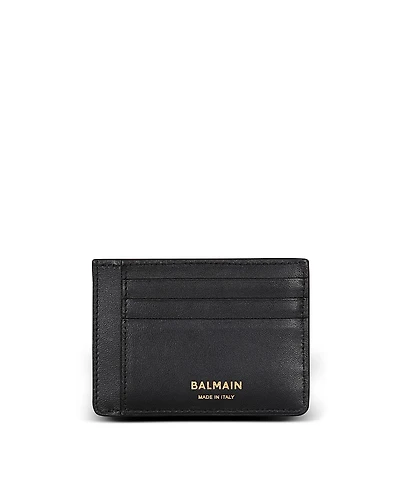 Balmain Anthem Calfskin Leather Card Holder