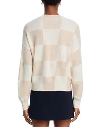 Check Pattern Brushed Cashmere Sweater - Exclusive