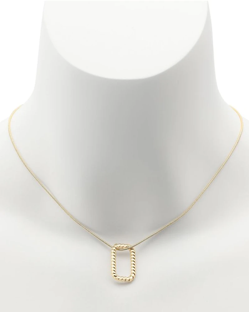 Rope Hexagon Pendant Necklace, 17"