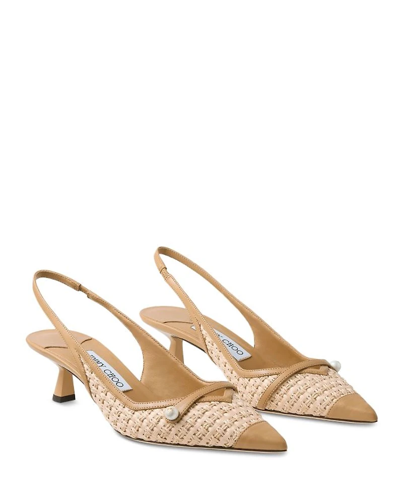 Women's Amita 45 Raffia Slingback Pumps