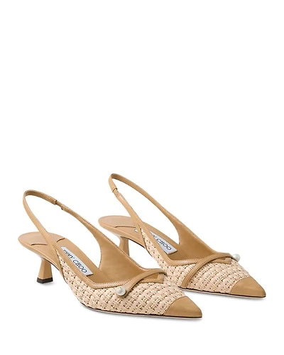 Women's Amita 45 Raffia Slingback Pumps