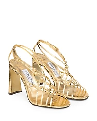 Jimmy Choo Women's Felice 95 Embellished Metallic High Heel Sandals