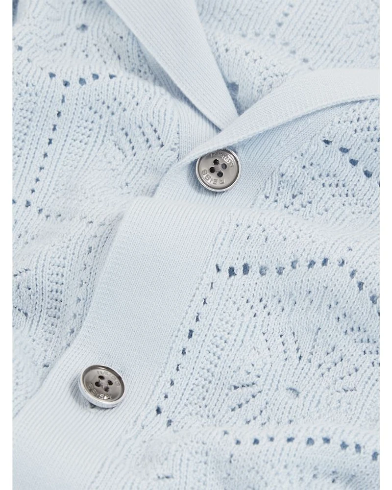 Hexagon Pointelle Camp Shirt