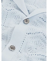 Hexagon Pointelle Camp Shirt