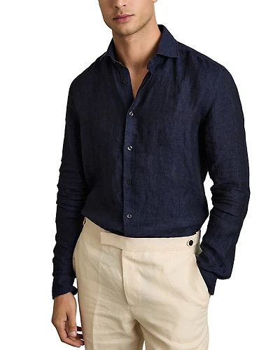 Reiss Linen Slim Fit Shirt