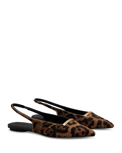 Women's Pony Effect Slingback Ballerina Flats