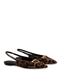 Women's Pony Effect Slingback Ballerina Flats