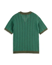 Chevron Regular Fit Short Sleeve Sweater