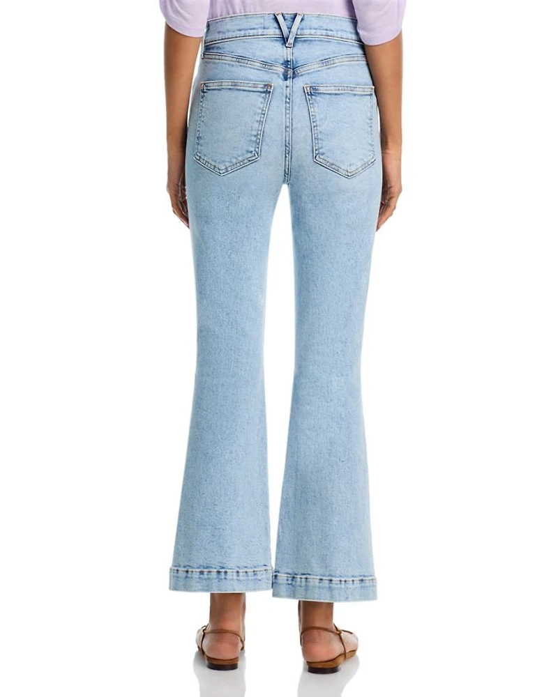 Carson High Rise Ankle Flare Jeans Pale Stone