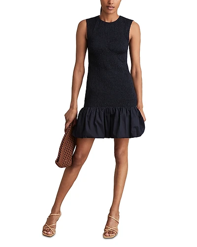Reiss Belinda Smocked Mini Dress