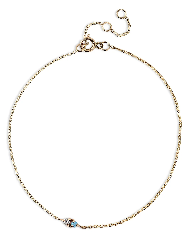Wwake 14K Yellow Gold Diamond & Opal Two Step Bracelet