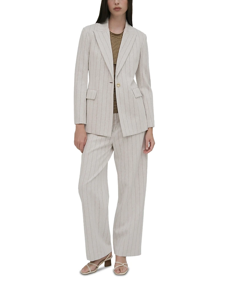 Rosetta Getty Pinstripe Peak Lapel Jacket