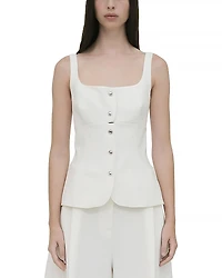 Rosetta Getty Square Neck Button Front Top