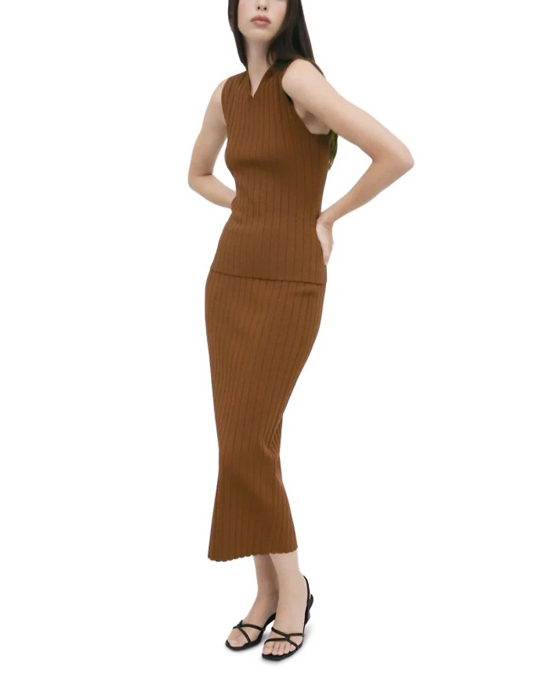 Ribbed Midi Skirt