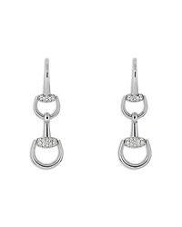 18K White Gold Diamond Horsebit Chandelier Earrings