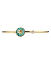 18K Yellow Gold Diamond & Amazonite Interlocking Flex Bracelet