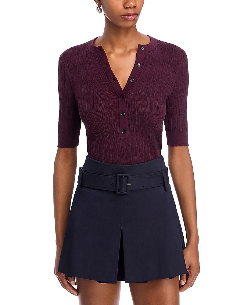 A. l.c. Fisher Striped Button Top