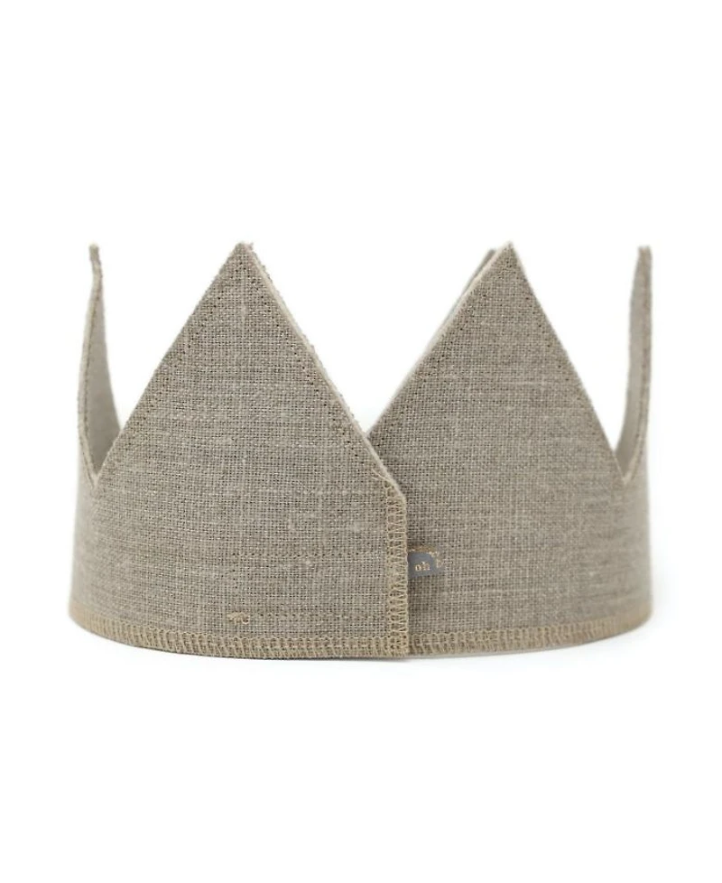 Girls' Linen Crown - "one" Yarn Embroidered Baby