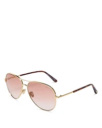 Clark Aviator Sunglasses, 59mm