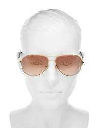 Clark Aviator Sunglasses, 59mm