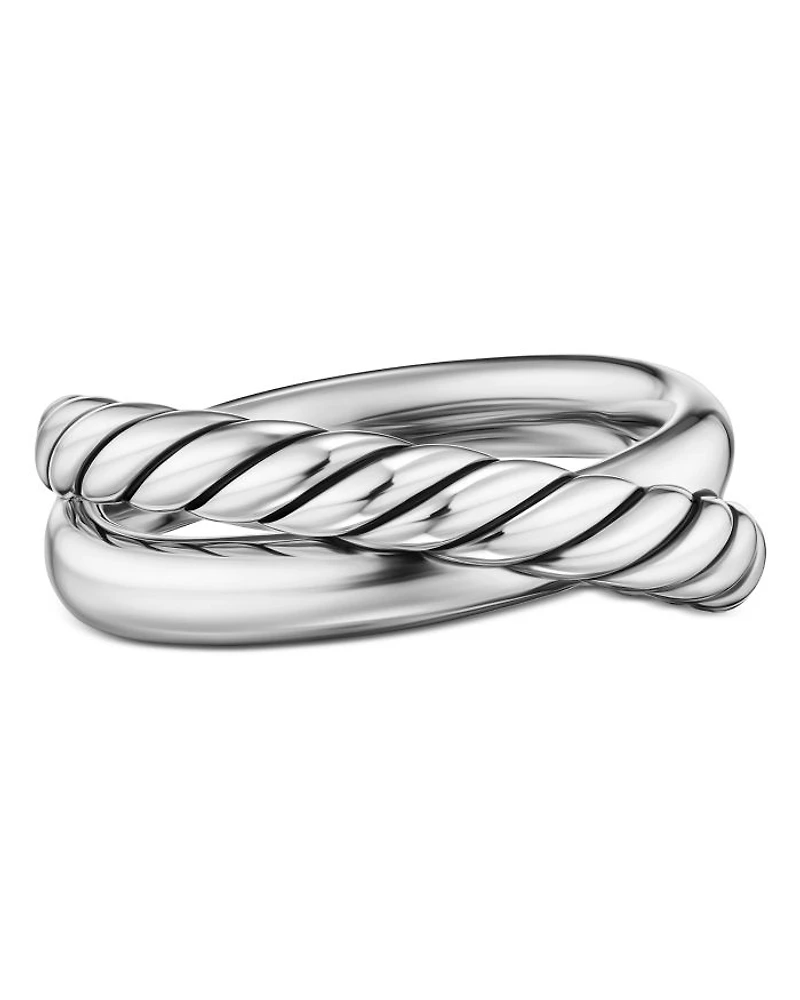 Crossover Two Row Ring Sterling Silver, 7.4mm