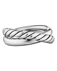 Crossover Two Row Ring Sterling Silver, 7.4mm