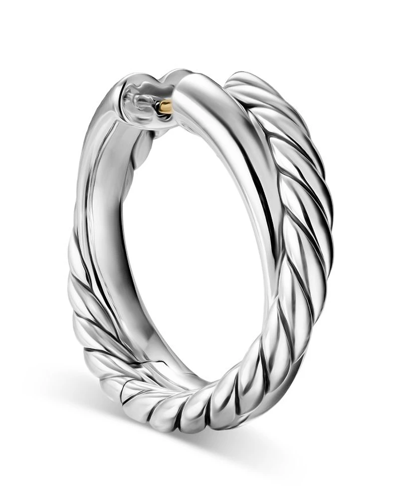Crossover Hoop Earrings in Sterling Silver