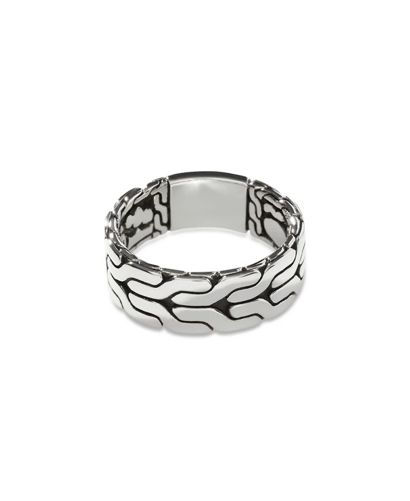 Sterling Silver Carved Chain Band Ring