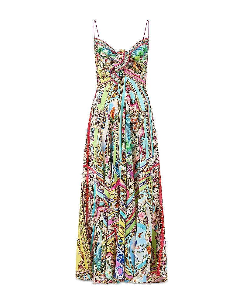 Camilla Silk Tie Front Dress