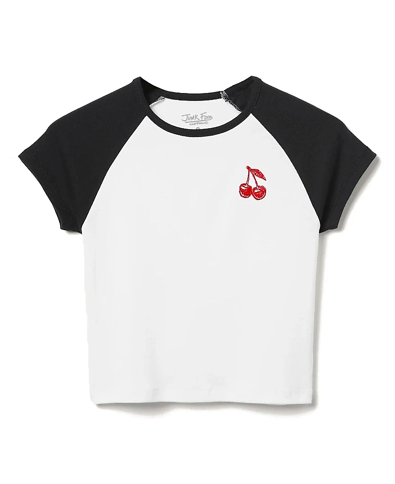Junk Food Clothing Women's Cherry Baby Raglan Tee