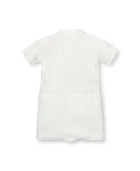 Unisex 4 Piece Cable Shortie Romper, Beanie, & Bootie Boxed Gift Set - Baby