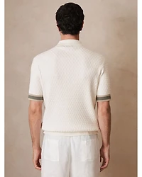CHE Silva Textured Contrast Trim Short Sleeve Shirt