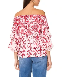 Off The Shoulder Bubble Sleeve Top