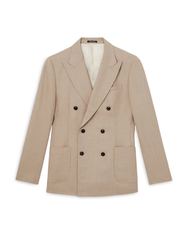 Double Breasted Peak Lapel Slim Fit Blazer