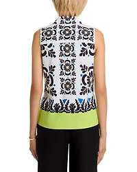 Sleeveless Button Down Cotton Blouse