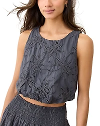 Marine Layer Sage Eyelet Bubble Tank