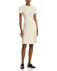 3.1 Phillip Lim Wool Cable Knit Mock Neck Dress