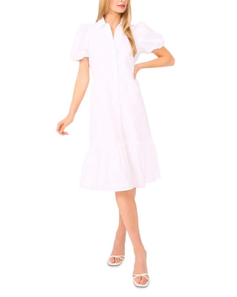 Bubble Sleeve Tiered Dress