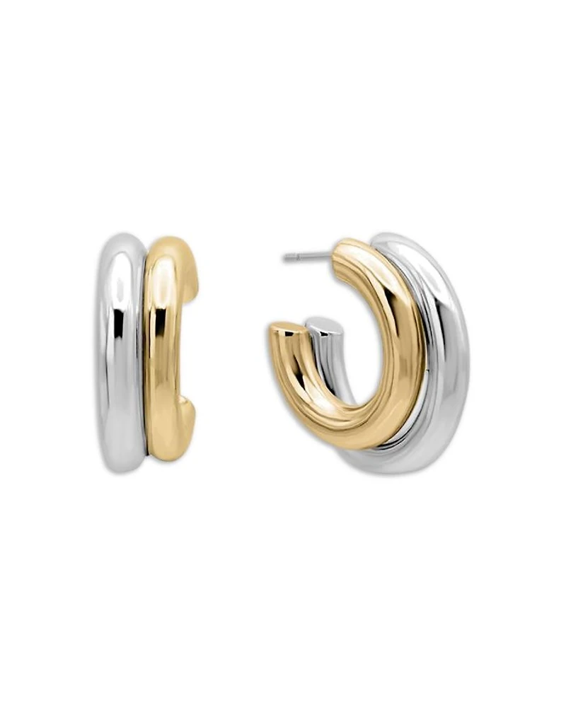 Two Tone Hoop Earrings