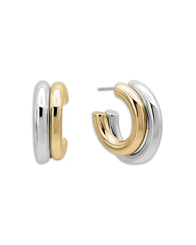 Two Tone Hoop Earrings