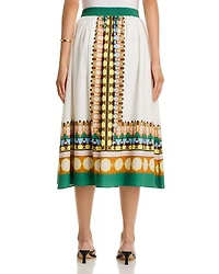 Pull On Button Front Skirt