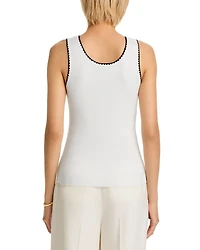 Sleeveless Scoop Neck Whipstitch Sweater