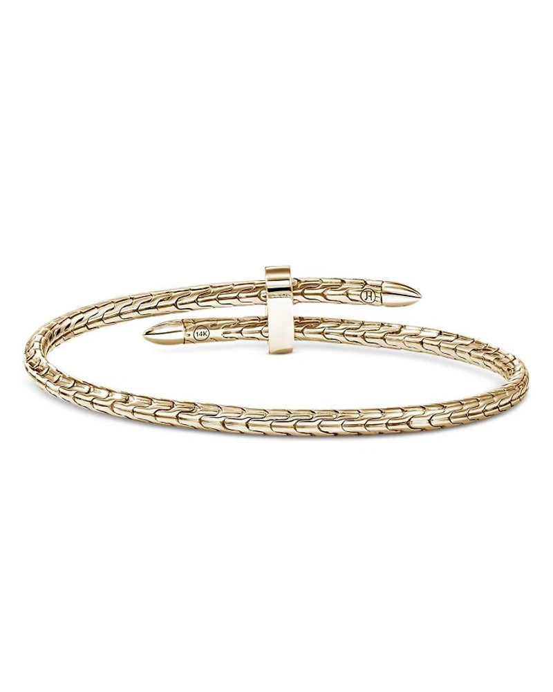 14K Yellow Gold Diamond Spear Flex Cuff Bracelet