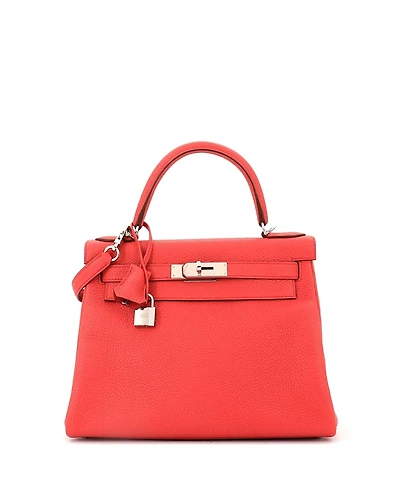 Pre-Owned Hermes Kelly Handbag Togo with Palladium Hardware
