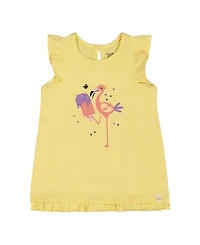 Deux par Deux Girls' Organic Flamingo Print Cotton Tunic - Big Kid