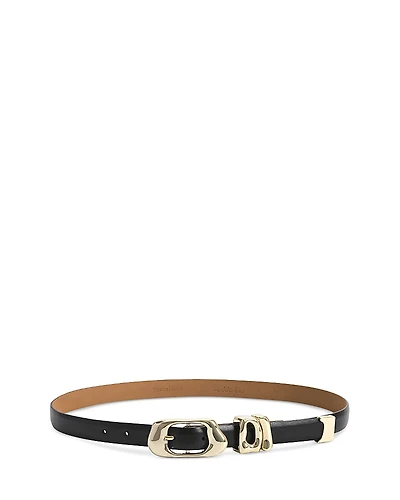 Ettika Molten Metal Women's Black Leather Belt
