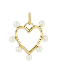 Moon & Meadow 14K Yellow Gold Cultured Freshwater Pearl Heart Charm Pendant