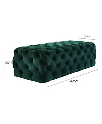 Kaylee Velvet Ottoman in Green