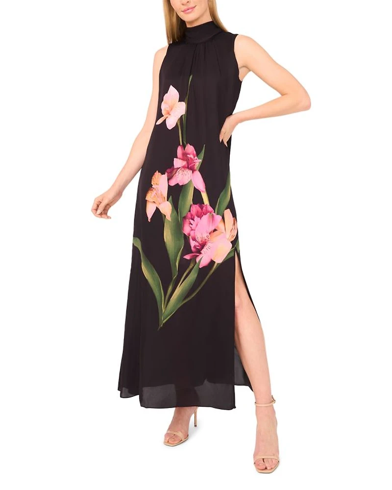 Sleeveless Bow Maxi Dress with Slit