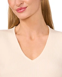 V Neck Sleeveless Rib Knit Top